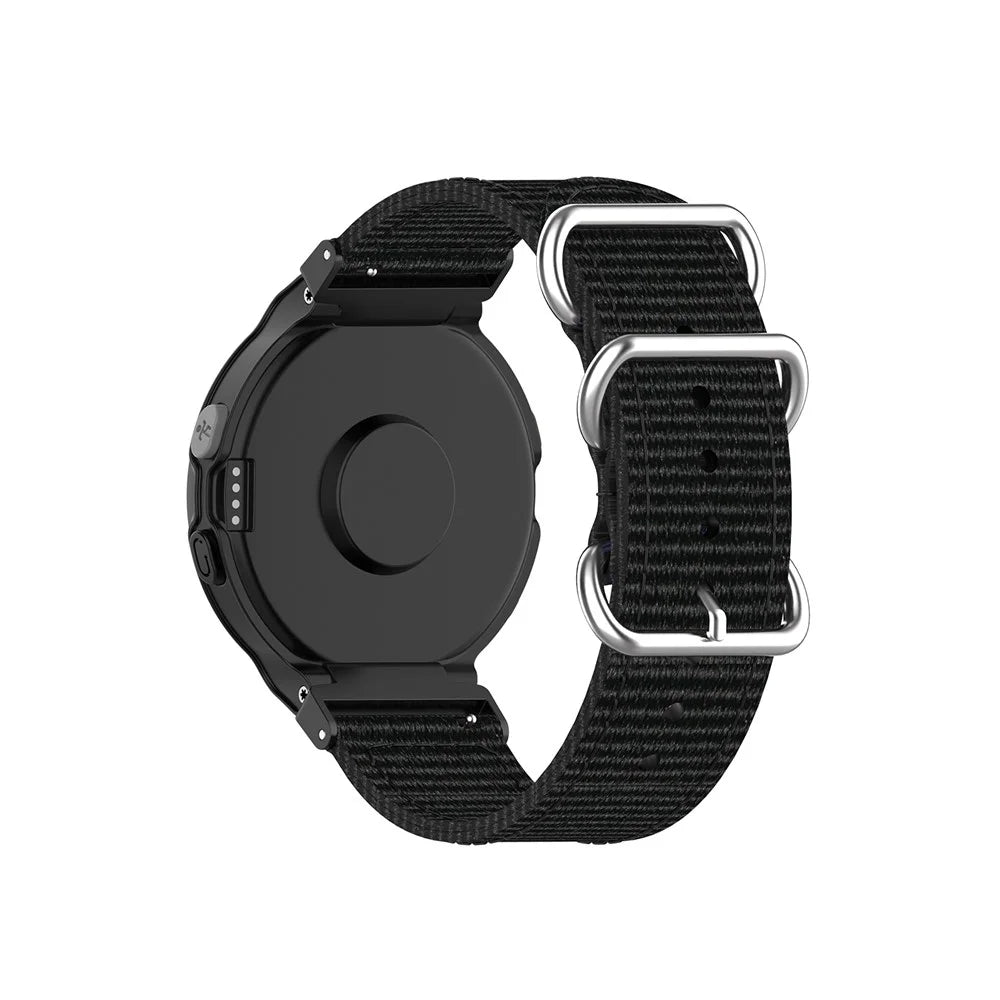 For Garmin Forerunner 220 230 235 630 620 735 Nylon Canvas Watch Band Replacement Strap with Metal Buckle - Black - 5
