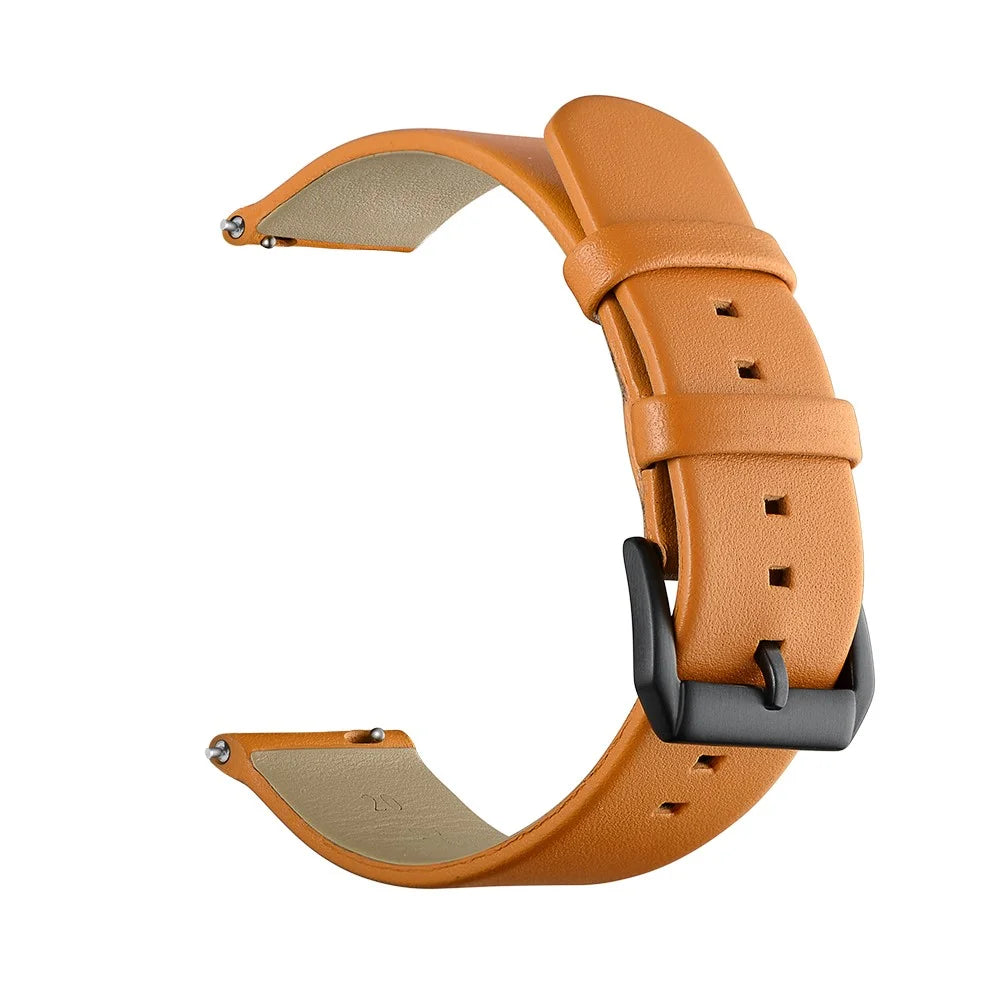 For Samsung Galaxy Watch4 Classic 46mm 42mm/Galaxy Watch4 44mm 40mm/Gear Sport (S4) 20mm Cowhide Leather Stylish Watch Band - 1