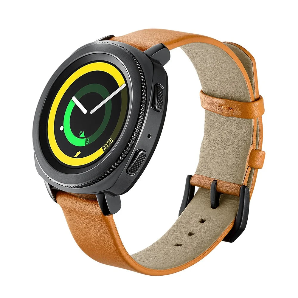 For Samsung Galaxy Watch4 Classic 46mm 42mm/Galaxy Watch4 44mm 40mm/Gear Sport (S4) 20mm Cowhide Leather Stylish Watch Band - 2