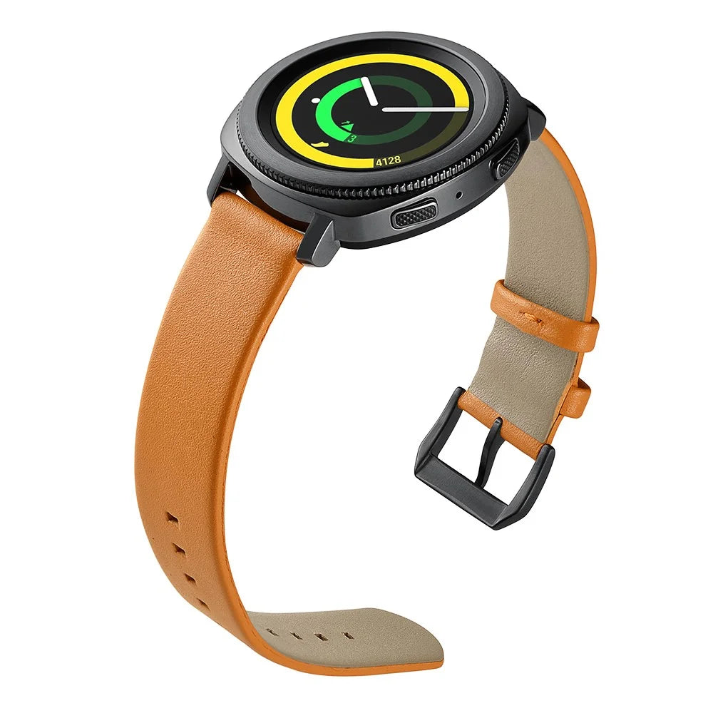 For Samsung Galaxy Watch4 Classic 46mm 42mm/Galaxy Watch4 44mm 40mm/Gear Sport (S4) 20mm Cowhide Leather Stylish Watch Band - 3
