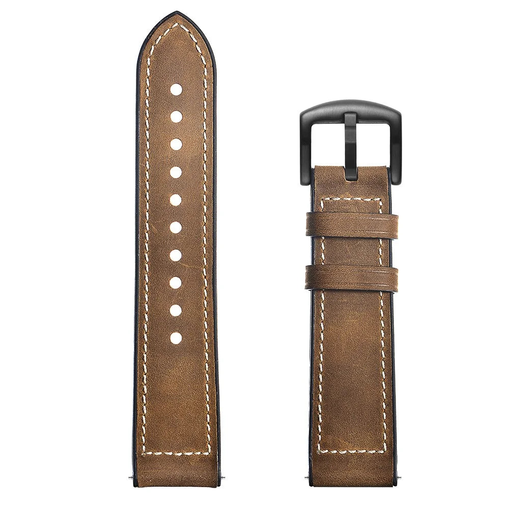 22mm Genuine Leather Coated Silicone Smart Watch Strap for Samsung Gear S3 Classic / Gear S3 Frontier - Dark Brown - 6