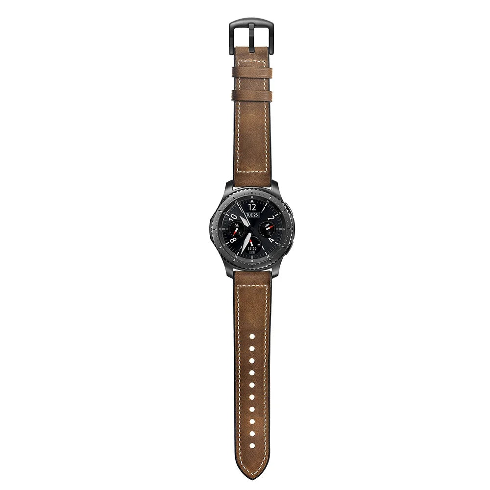 22mm Genuine Leather Coated Silicone Smart Watch Strap for Samsung Gear S3 Classic / Gear S3 Frontier - Dark Brown - 7