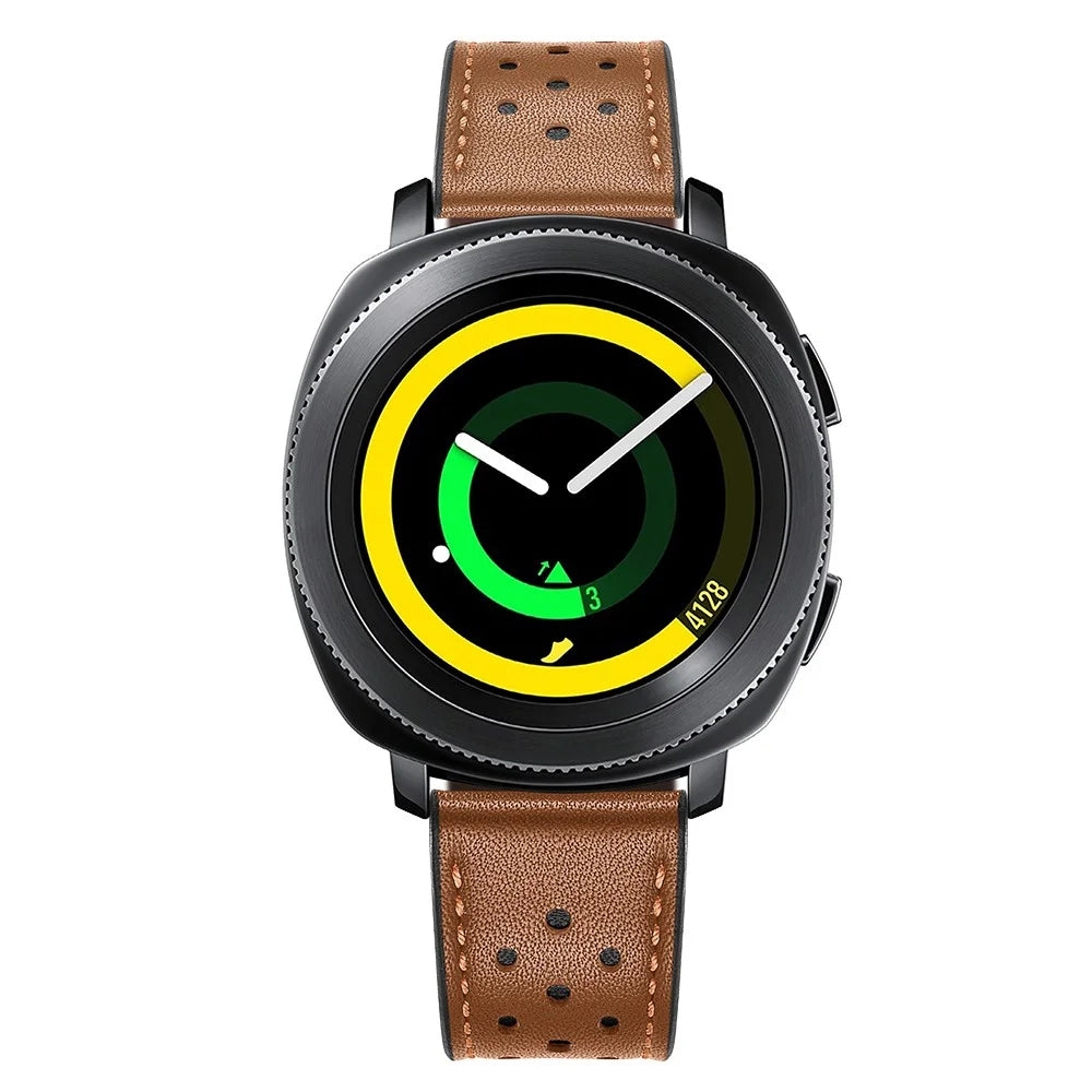 20mm Genuine Leather Coated Smart Watch Replacement Strap for Samsung Galaxy Watch4 Classic 46mm 42mm/Galaxy Watch4 44mm 40mm/Gear Sport S4 - Brown - 7