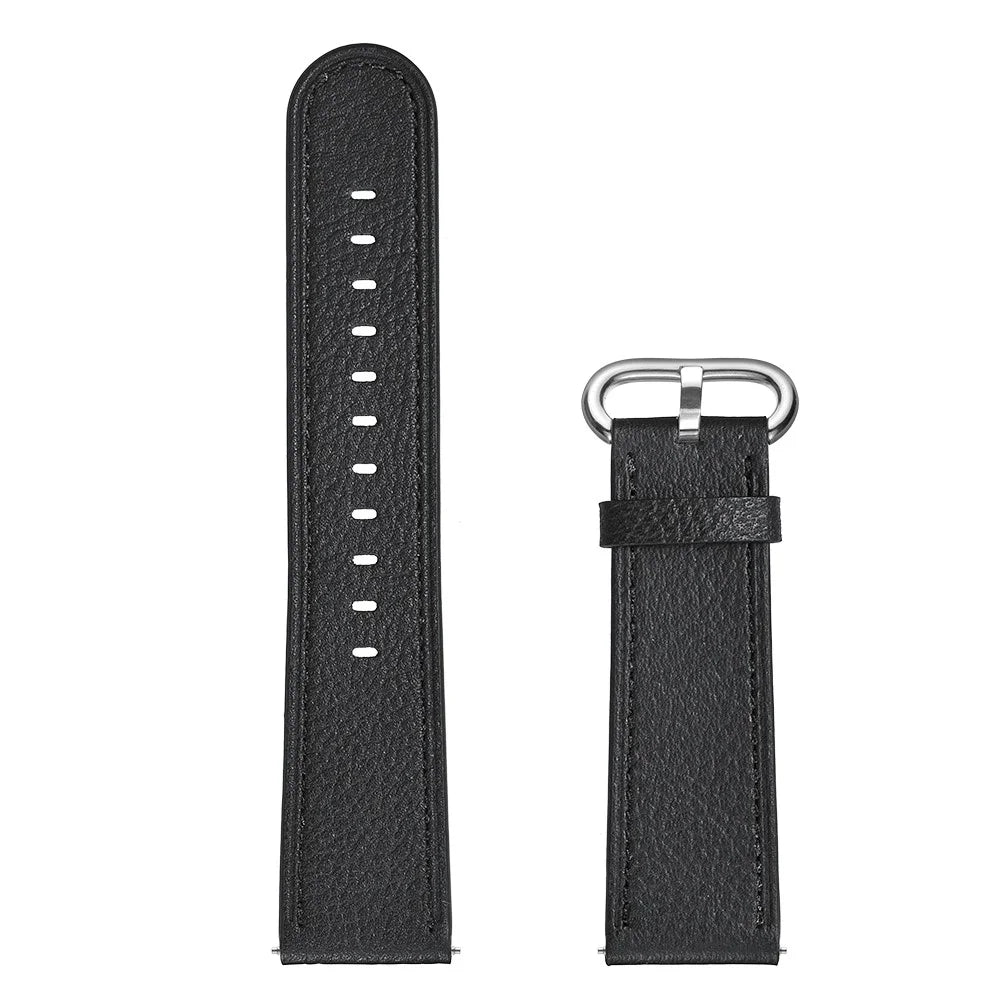 22mm Genuine Leather Watch Strap Smart Watch Band Watchband for Samsung Gear S3 Classic / S3 Frontier - Black - 7