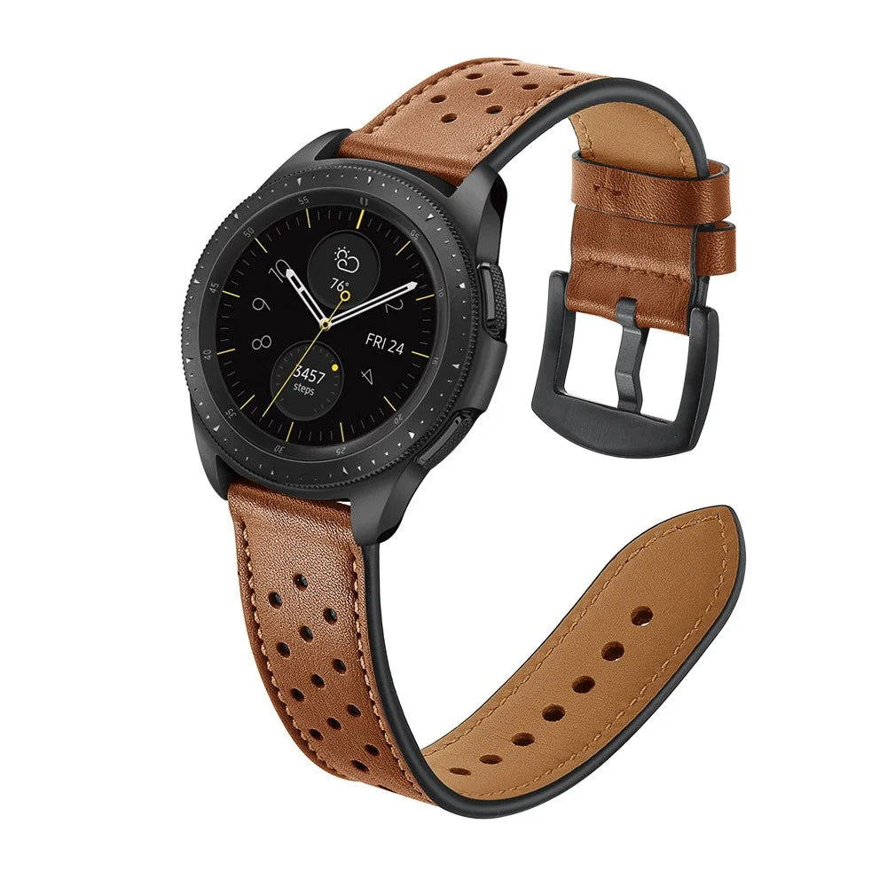 20mm Genuine Leather Smart Watch Band for Samsung Galaxy Watch 42mm [Black Type] - Brown - 5