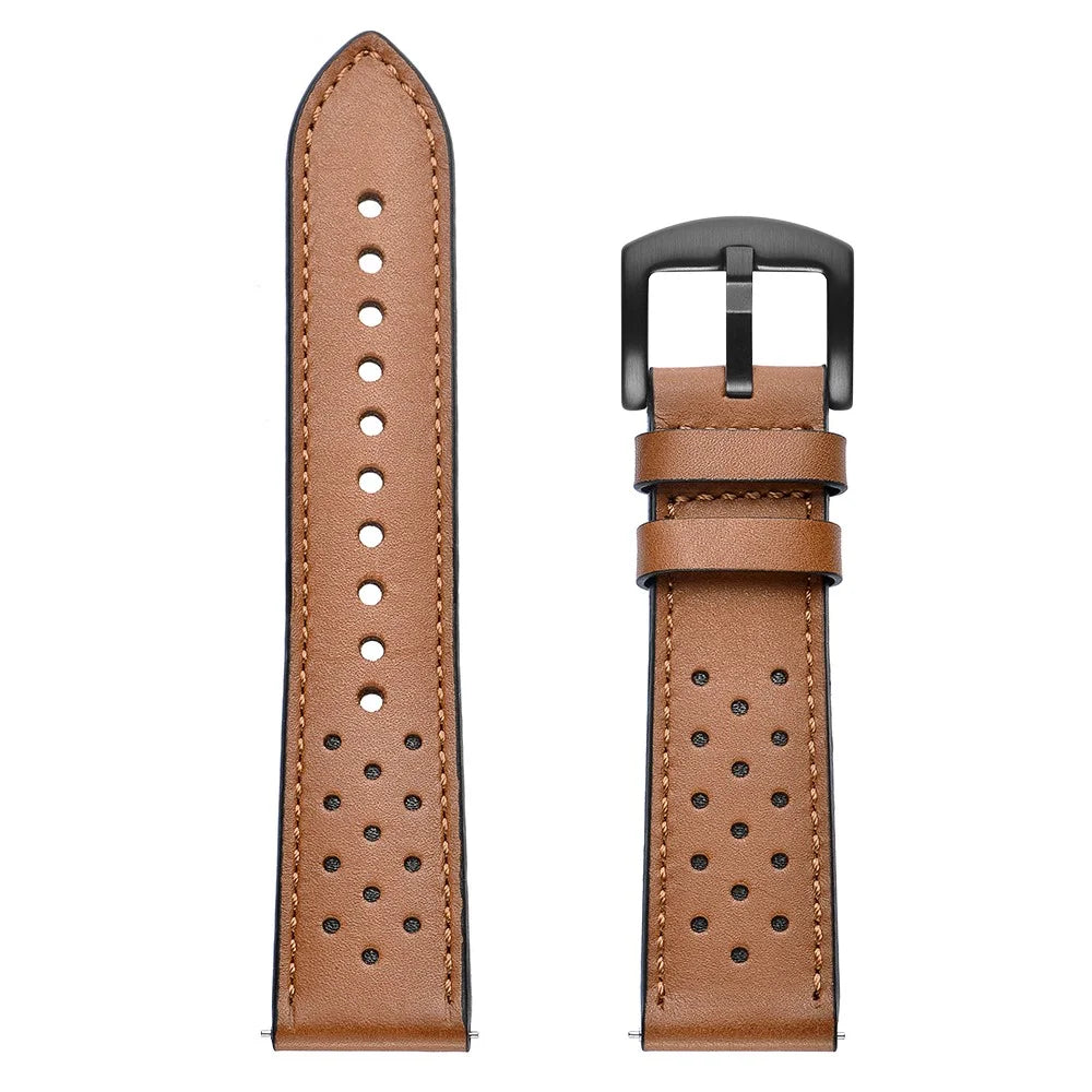20mm Genuine Leather Smart Watch Band for Samsung Galaxy Watch 42mm [Black Type] - Brown - 7
