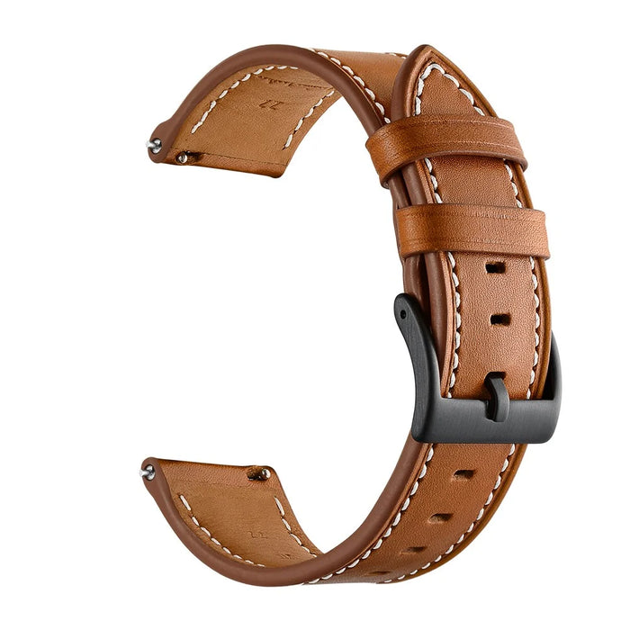 20mm Cowhide Genuine Leather Watch Band for Huami Amazfit Bip - Brown - 1