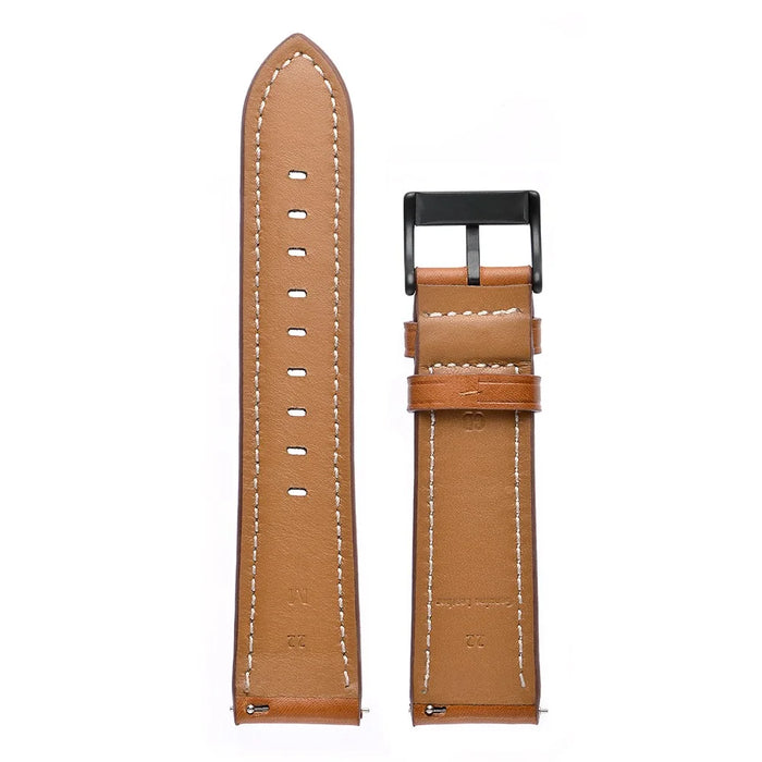 20mm Cowhide Genuine Leather Watch Band for Huami Amazfit Bip - Brown - 6