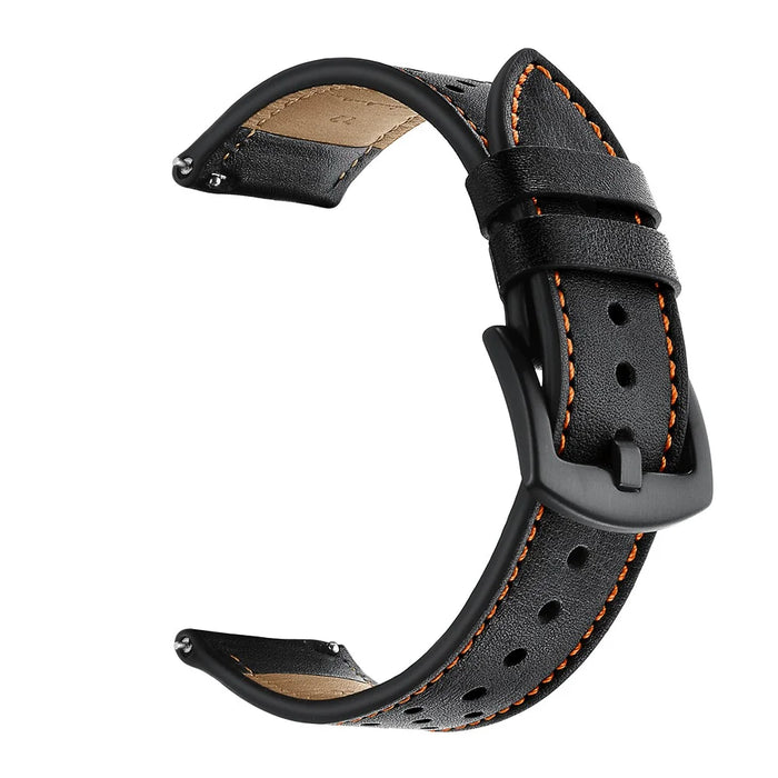 22mm Genuine Leather Coated Smart Watch Replacement Strap for Huawei Watch 2/1 - Black - 1
