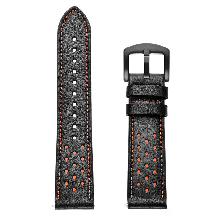 22mm Genuine Leather Coated Smart Watch Replacement Strap for Huawei Watch 2/1 - Black - 6