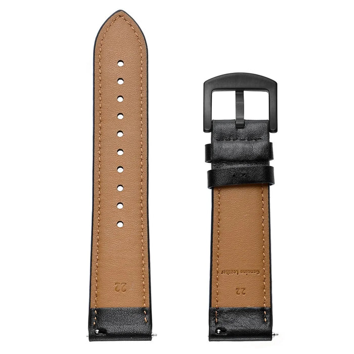 22mm Genuine Leather Coated Smart Watch Replacement Strap for Huawei Watch 2/1 - Black - 7