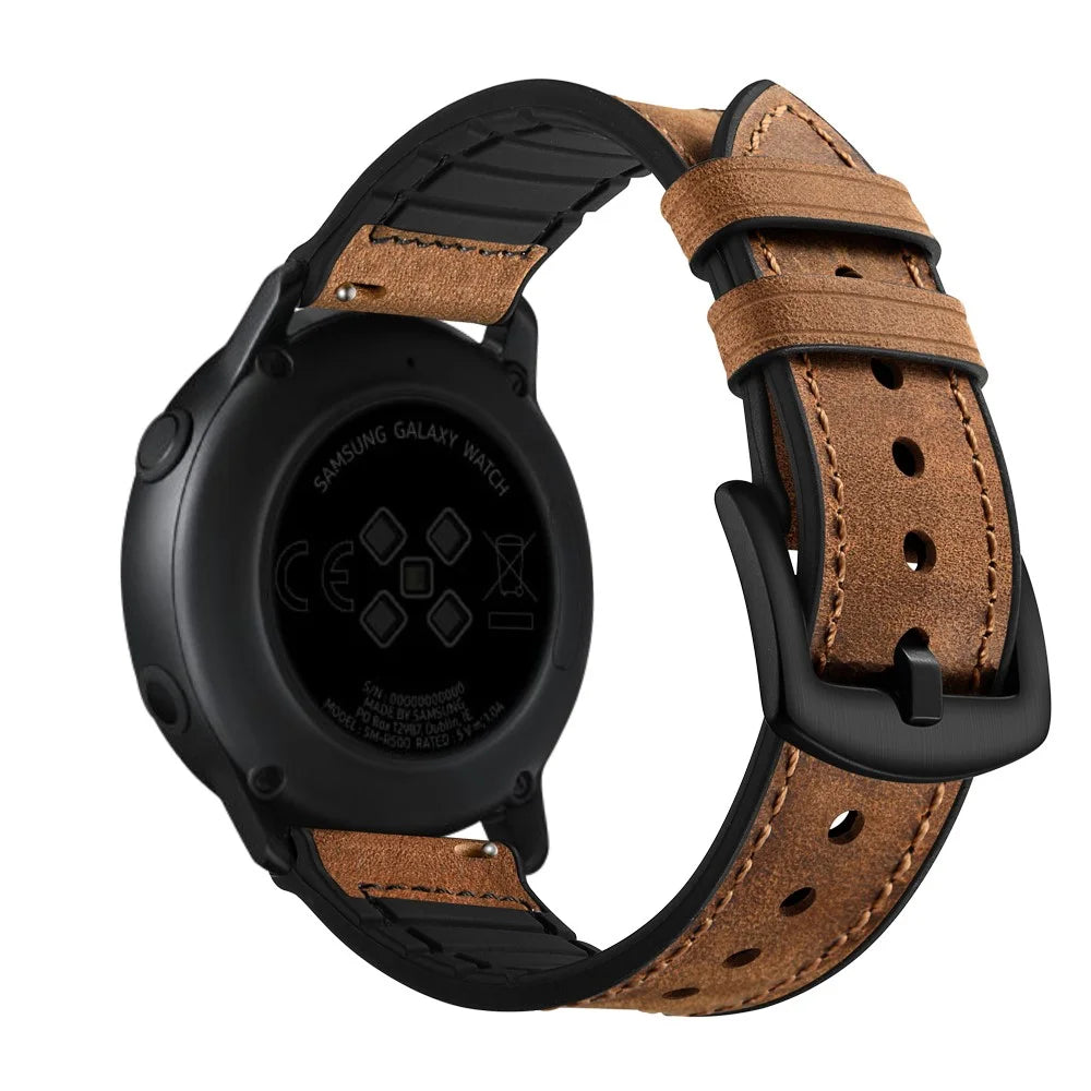 20mm Genuine Leather Coated Silicone Smart Watch Band for Garmin Vivoactive 3/Vivomove HR - 3