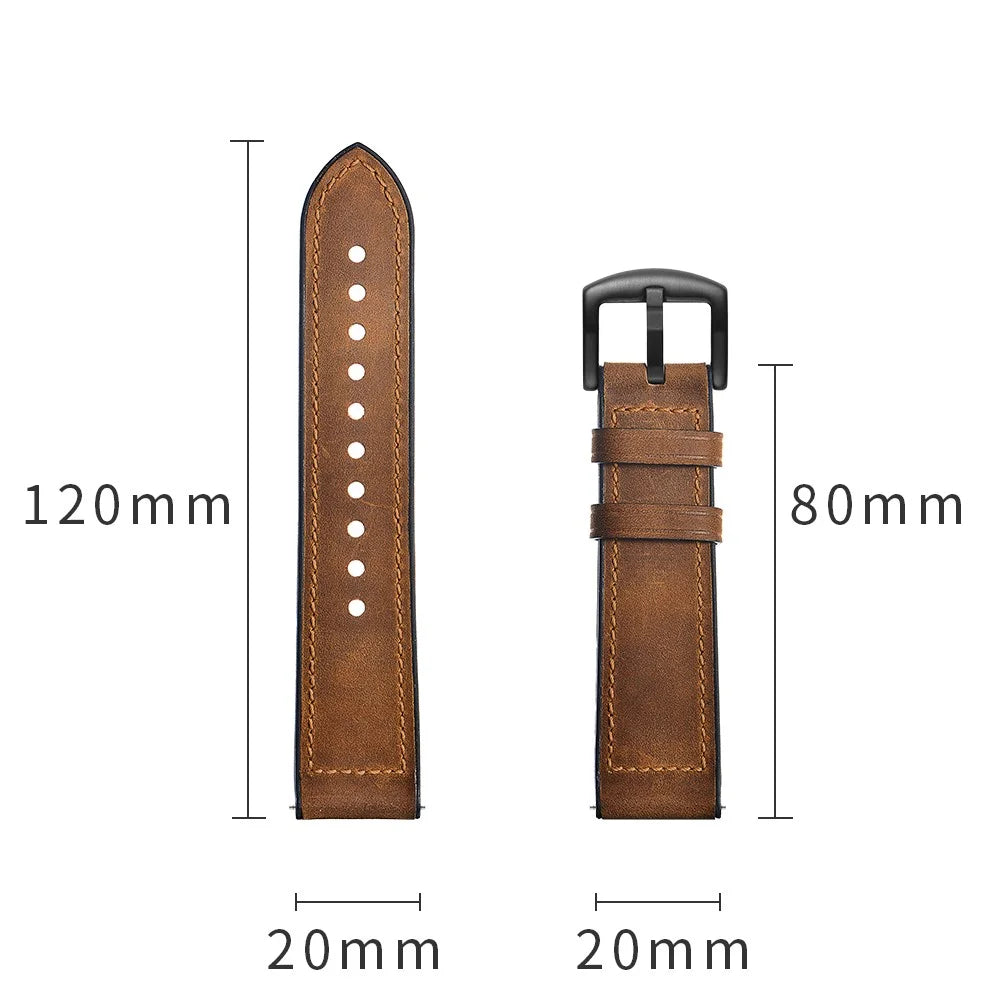 20mm Genuine Leather Coated Silicone Smart Watch Band for Garmin Vivoactive 3/Vivomove HR - 4