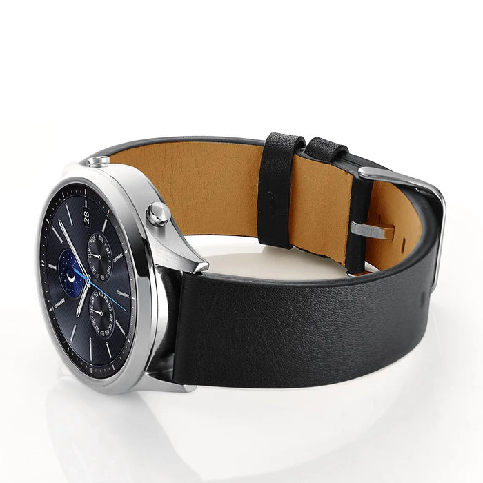 22mm Genuine Leather Smart Watch Band for Samsung Gear S3 Classic/Frontier - Black - 3