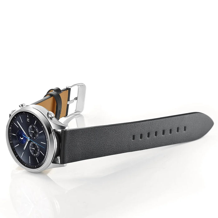 22mm Genuine Leather Smart Watch Band for Samsung Gear S3 Classic/Frontier - Black - 5