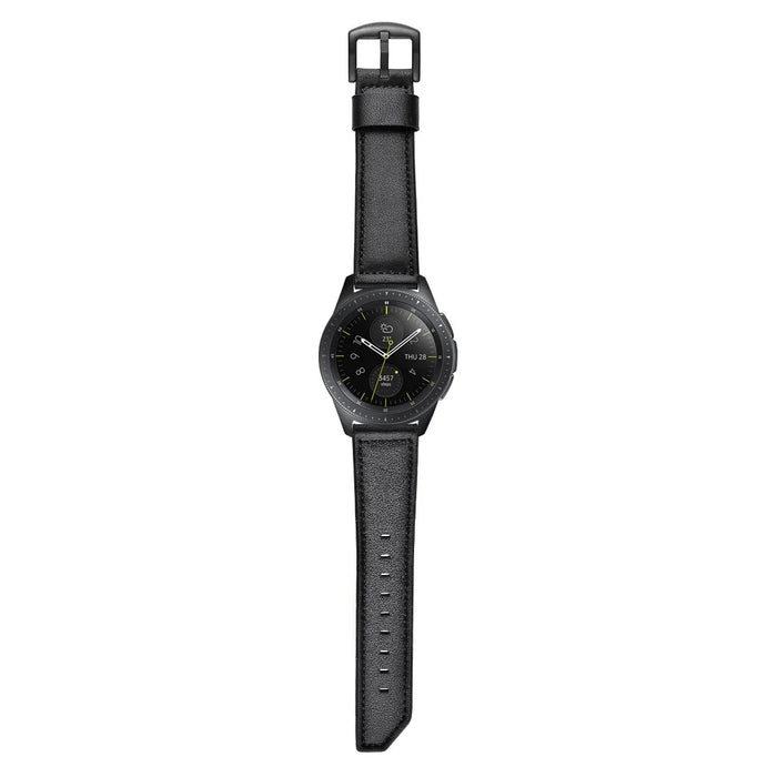 For Samsung Gear S3 Classic/S3 Frontier 22mm Knife Tail Genuine Leather Watch Strap Replacement Band - Black - 7