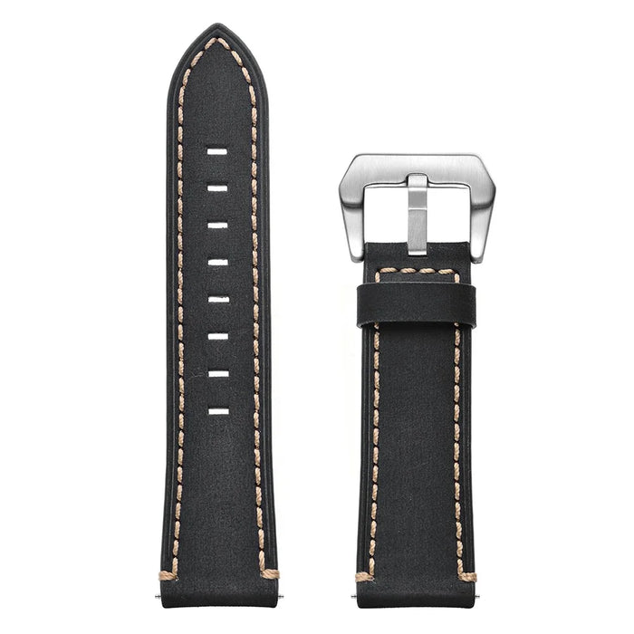 22mm Genuine Leather Watch Strap for Samsung Gear S3 Classic / S3 Frontier - Black - 6