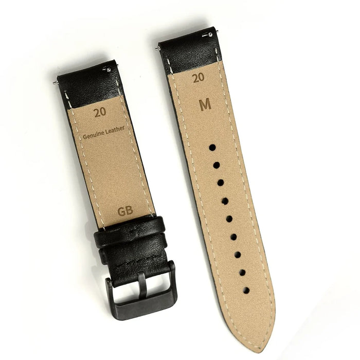 20mm Premium Genuine Leather Smart Watch Strap Replacement for Huawei Watch 2 - Black - 4