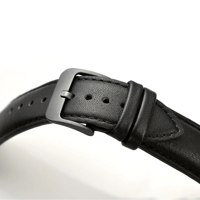 20mm Premium Genuine Leather Smart Watch Strap Replacement for Huawei Watch 2 - Black - 5