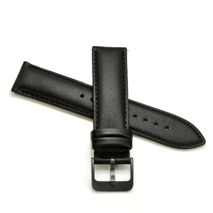 20mm Premium Genuine Leather Smart Watch Strap Replacement for Huawei Watch 2 - Black - 6
