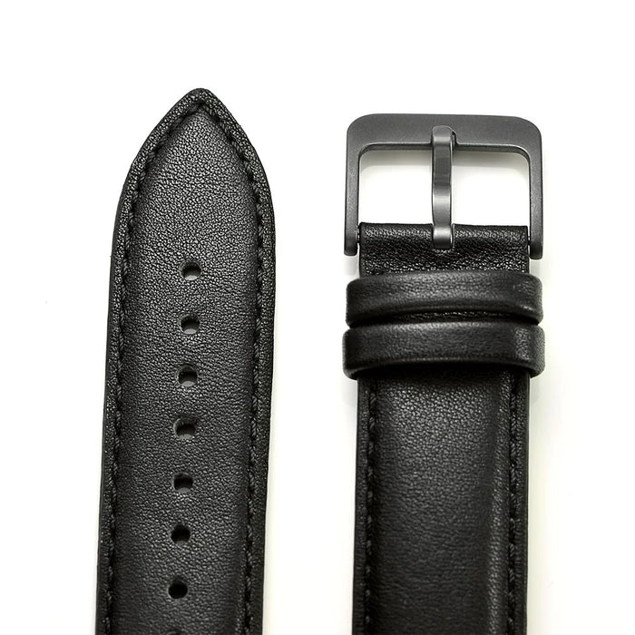 20mm Premium Genuine Leather Smart Watch Strap Replacement for Huawei Watch 2 - Black - 7