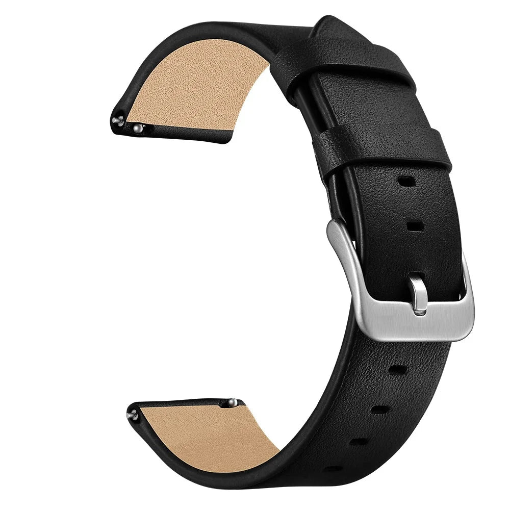 22mm Genuine Leather Watch Strap Smart Watch Band for Huawei Watch GT / Watch Magic / Watch 2 - Black - 1