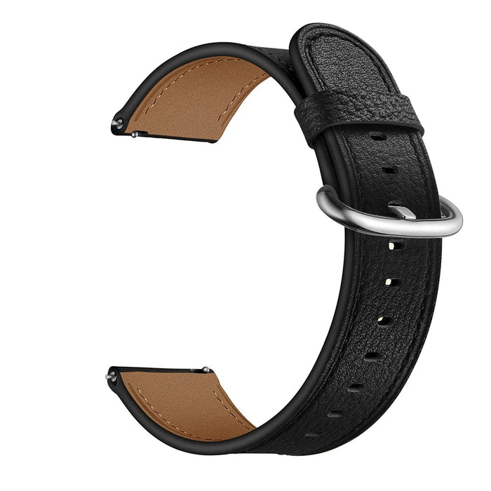 22mm Top Genuine Leather Soft Smart Watch Strap Replacement for Huawei Watch GT1 / 2 / Watch Magic - Black - 1