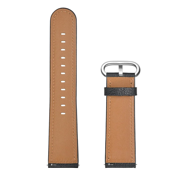22mm Top Genuine Leather Soft Smart Watch Strap Replacement for Huawei Watch GT1 / 2 / Watch Magic - Black - 4