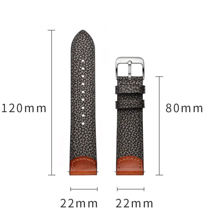 22mm Genuine Leather Stone Texture Watch Strap Replacement for Huawei Watch GT1 / 2 / Watch Magic - 3