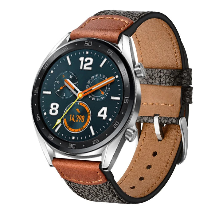 22mm Genuine Leather Stone Texture Watch Strap Replacement for Huawei Watch GT1 / 2 / Watch Magic - 6