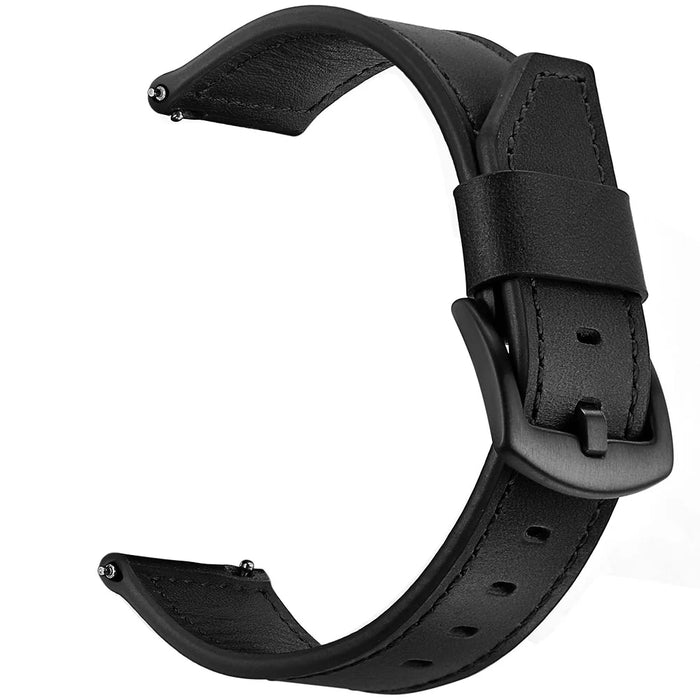 22mm Quality Genuine Leather Watch Strap Replacement for Huawei Watch GT / Watch 2 / Watch Magic - Black - 1