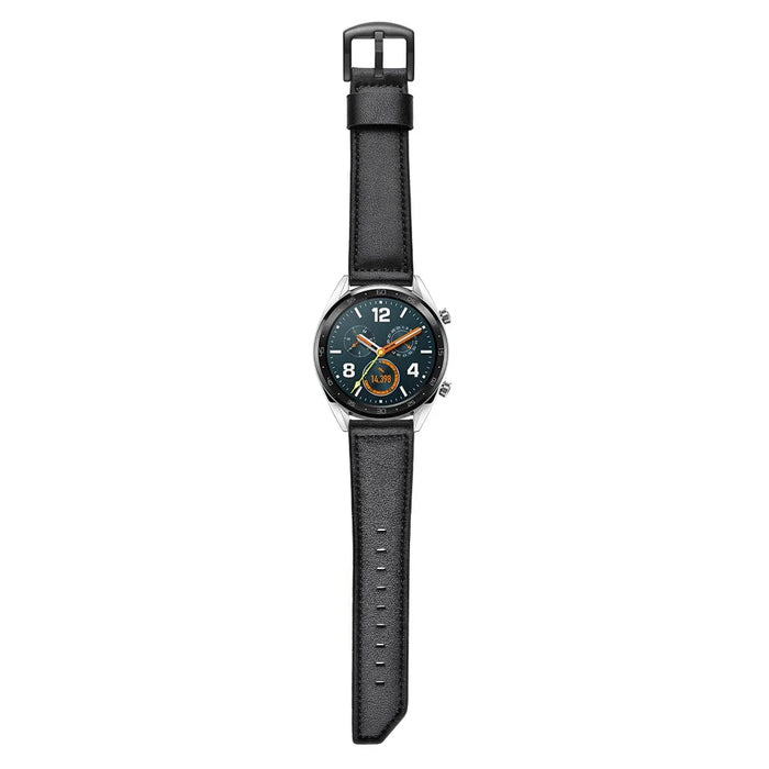 22mm Quality Genuine Leather Watch Strap Replacement for Huawei Watch GT / Watch 2 / Watch Magic - Black - 7