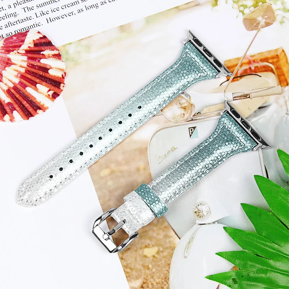 Bling Design Smart Watch Strap Replacement for Apple Watch Ultra 3 2 1 49mm / Series 11 10 46mm / 9 8 7 45mm / SE3 SE2 SE 6 5 4 44mm / 3 2 1 42mm - Green - 4