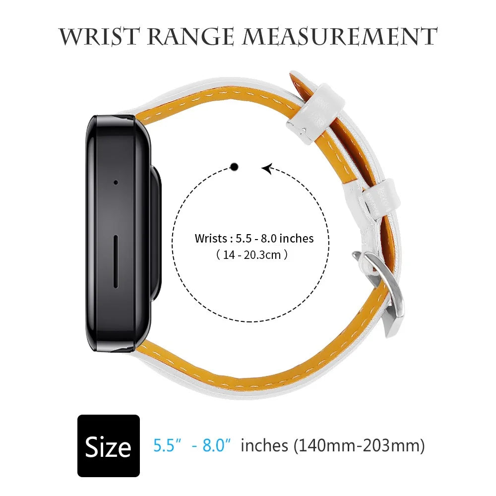 For Xiaomi Mi Watch Armband 18mm Genuine Leather Watch Strap - White - 3