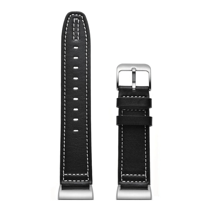 Genuine Leather Coated Smart Watch Band Strap for Fitbit Charge 4 / 3 - Black - 2