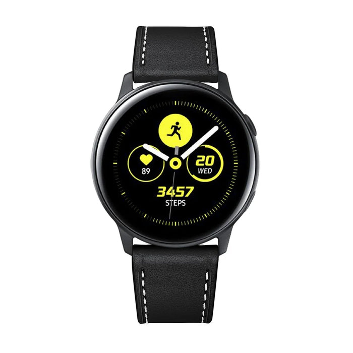 20mm Smart Watch Replacement Strap for Samsung Galaxy Watch4 Classic / Galaxy Watch4 / Galaxy Watch Active1 / Active2 Genuine Cow Leather Band - Black - 5