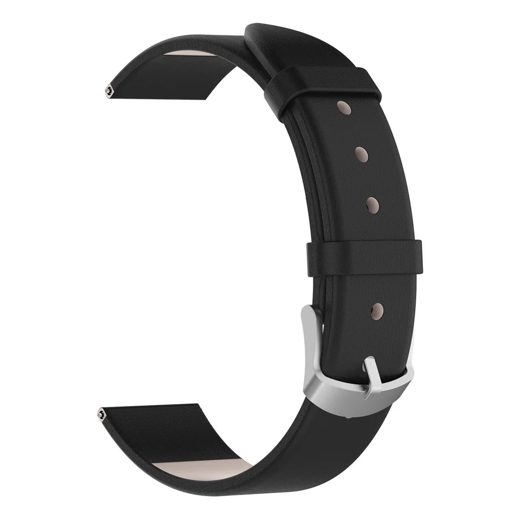 18mm Leather Smart Watch Strap Replacement for Xiaomi Mi Watch - Black - 1