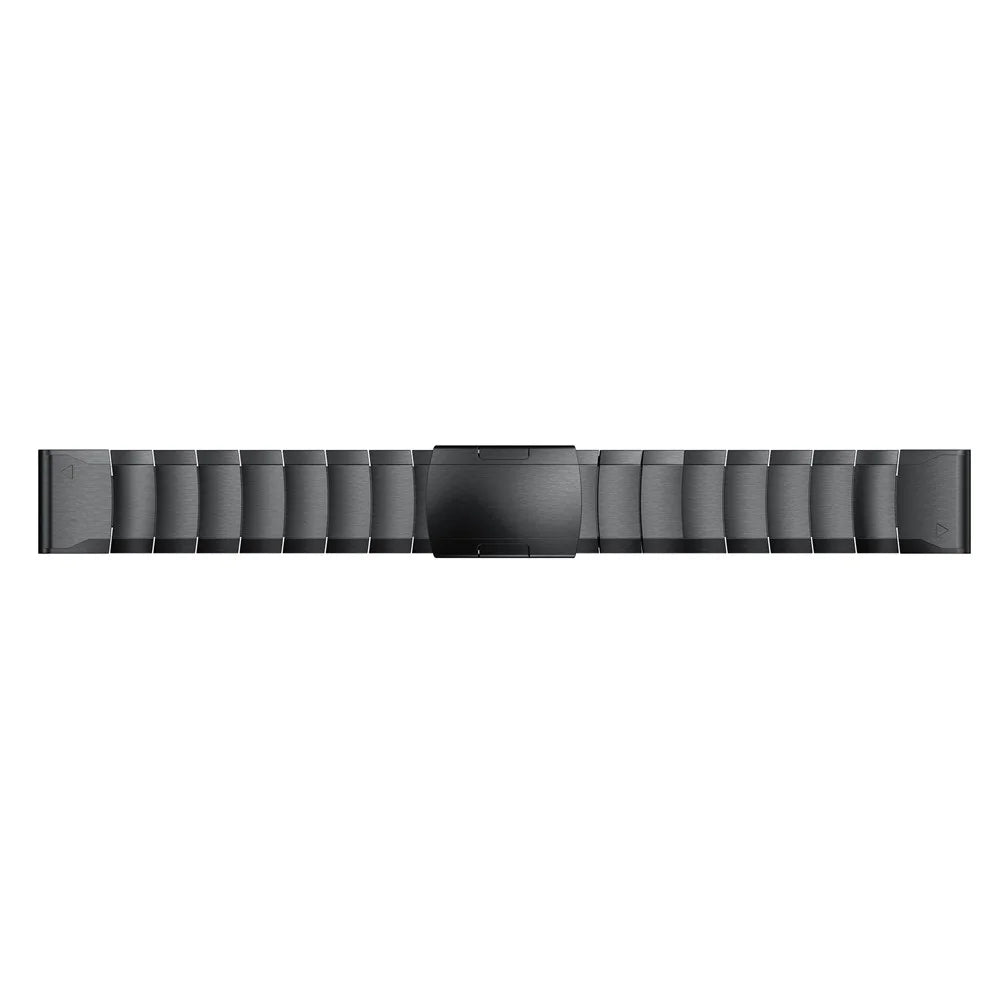 For Garmin Fenix 6 Stainless Steel Watch Band Wrist Strap Replacement with Butterfly Buckle - Black - 5