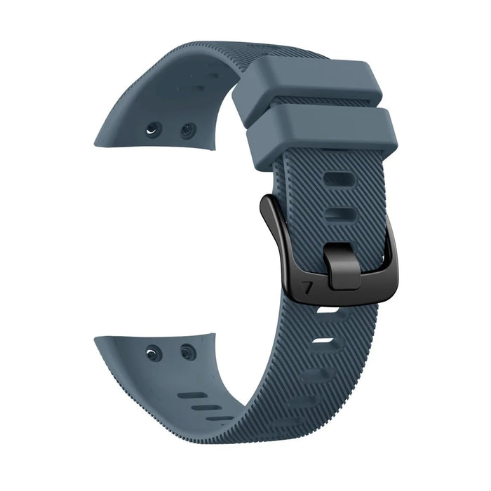 Silicone Watch Band Strap Black Buckle for Garmin Forerunner 45 - Titanium Grey - 1