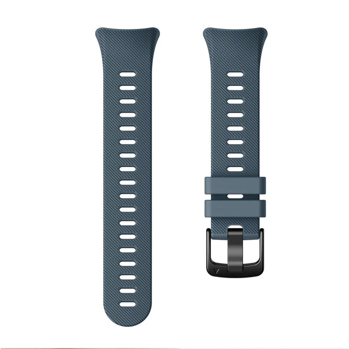 Silicone Watch Band Strap Black Buckle for Garmin Forerunner 45 - Titanium Grey - 3
