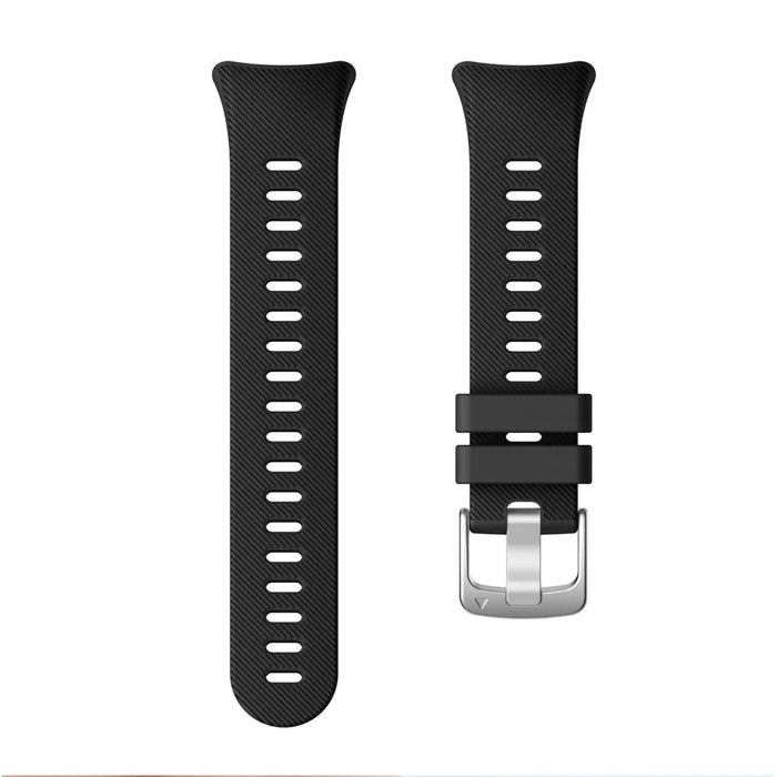 Silicone Watchband Strap Silver Buckle for Garmin Forerunner 45 - Black - 4