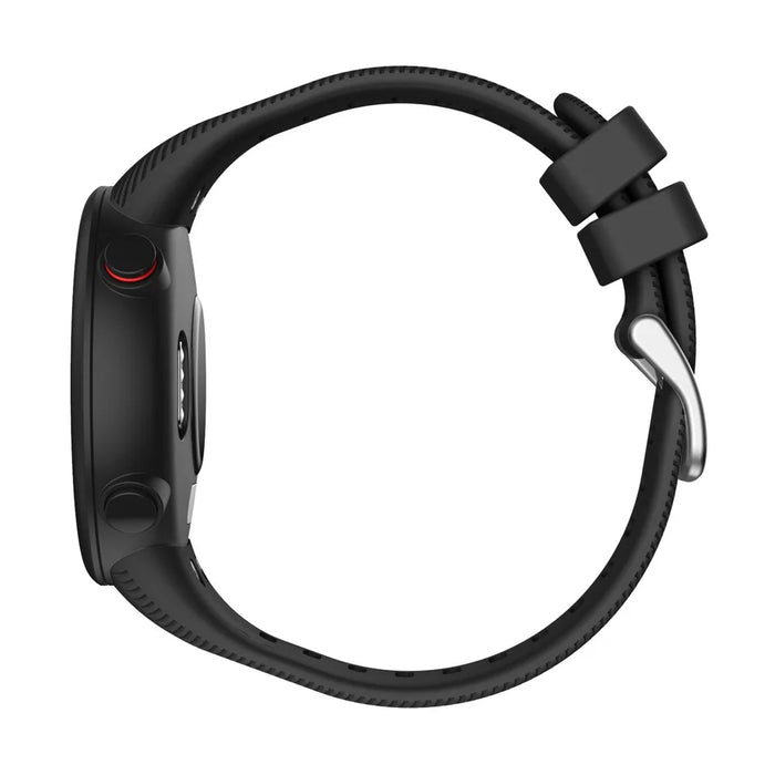 Silicone Watchband Strap Silver Buckle for Garmin Forerunner 45 - Black - 5