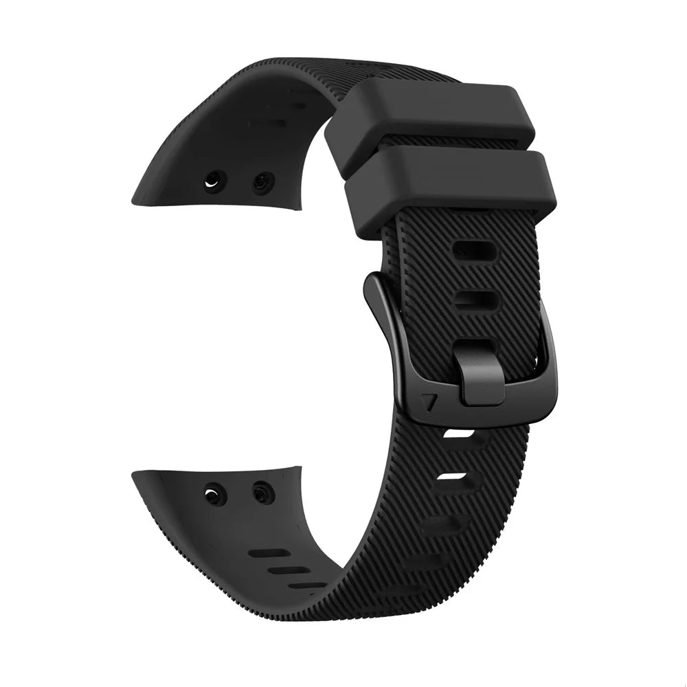 Silicone Wrist Strap with Black Buckle for Garmin Forerunner 45S - Black - 1