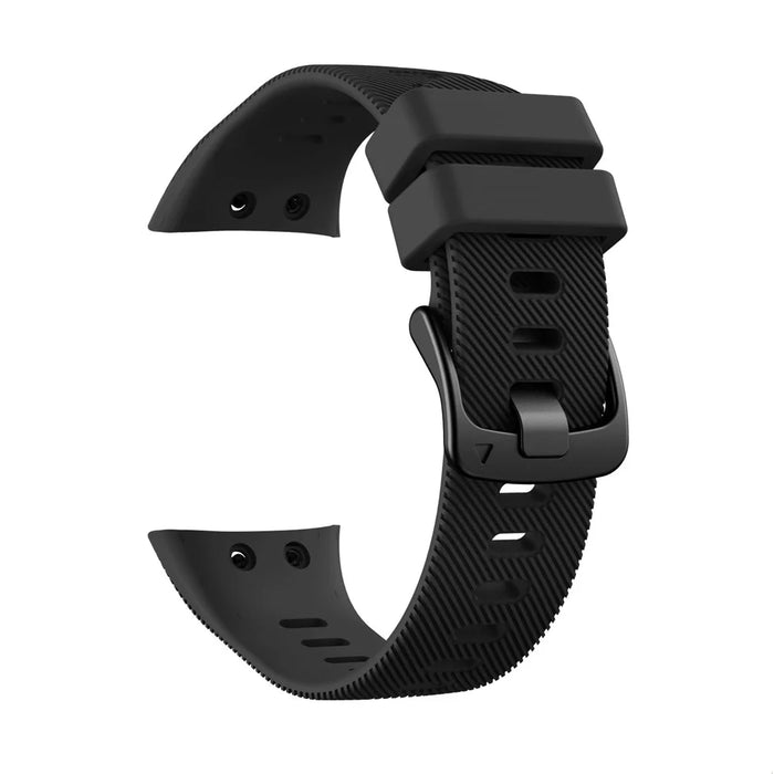 Silicone Wrist Strap with Black Buckle for Garmin Forerunner 45S - Black - 1
