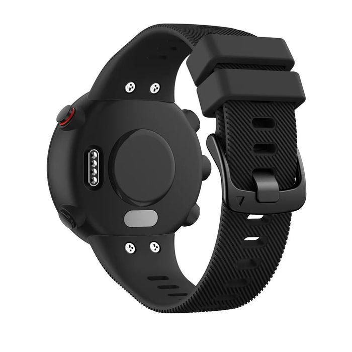 Silicone Wrist Strap with Black Buckle for Garmin Forerunner 45S - Black - 4