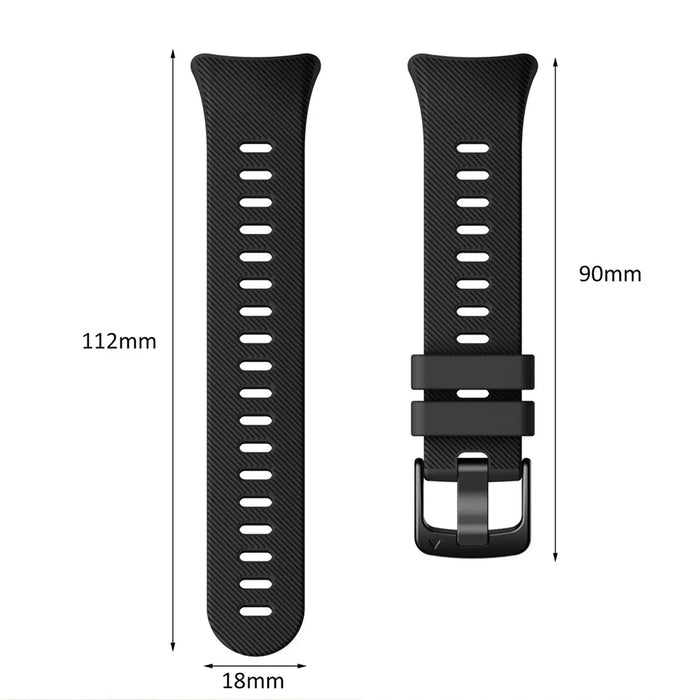 Silicone Wrist Strap with Black Buckle for Garmin Forerunner 45S - Black - 7