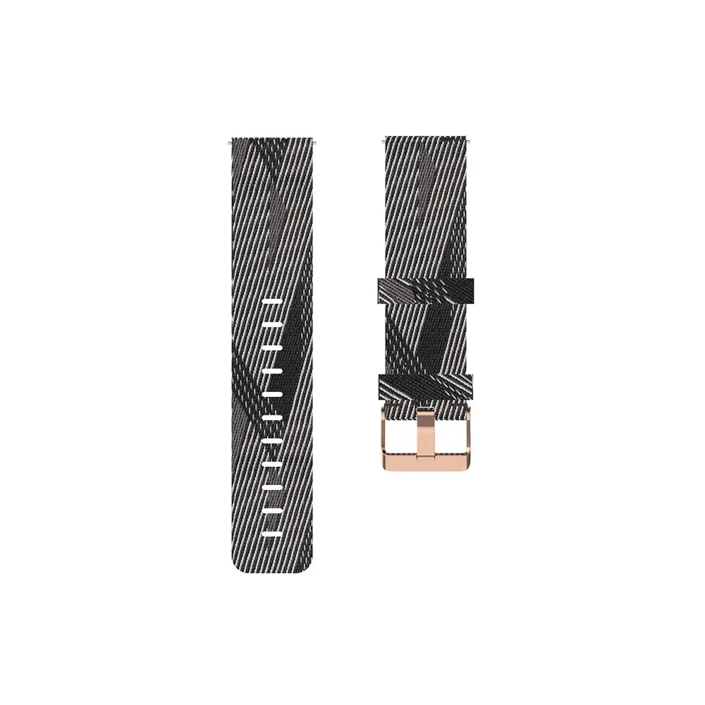 Nylon Braided Watch Band for Fitbit Versa 2/Versa Lite/Versa Blaze, Adjustable Wrist Strap Replacement - Black Stripe - 5