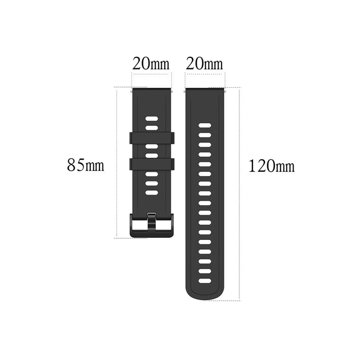 20mm Soft Silicone Replacement Wrist Strap for Huami Amazfit GTR 42mm/GTS - Black - 5