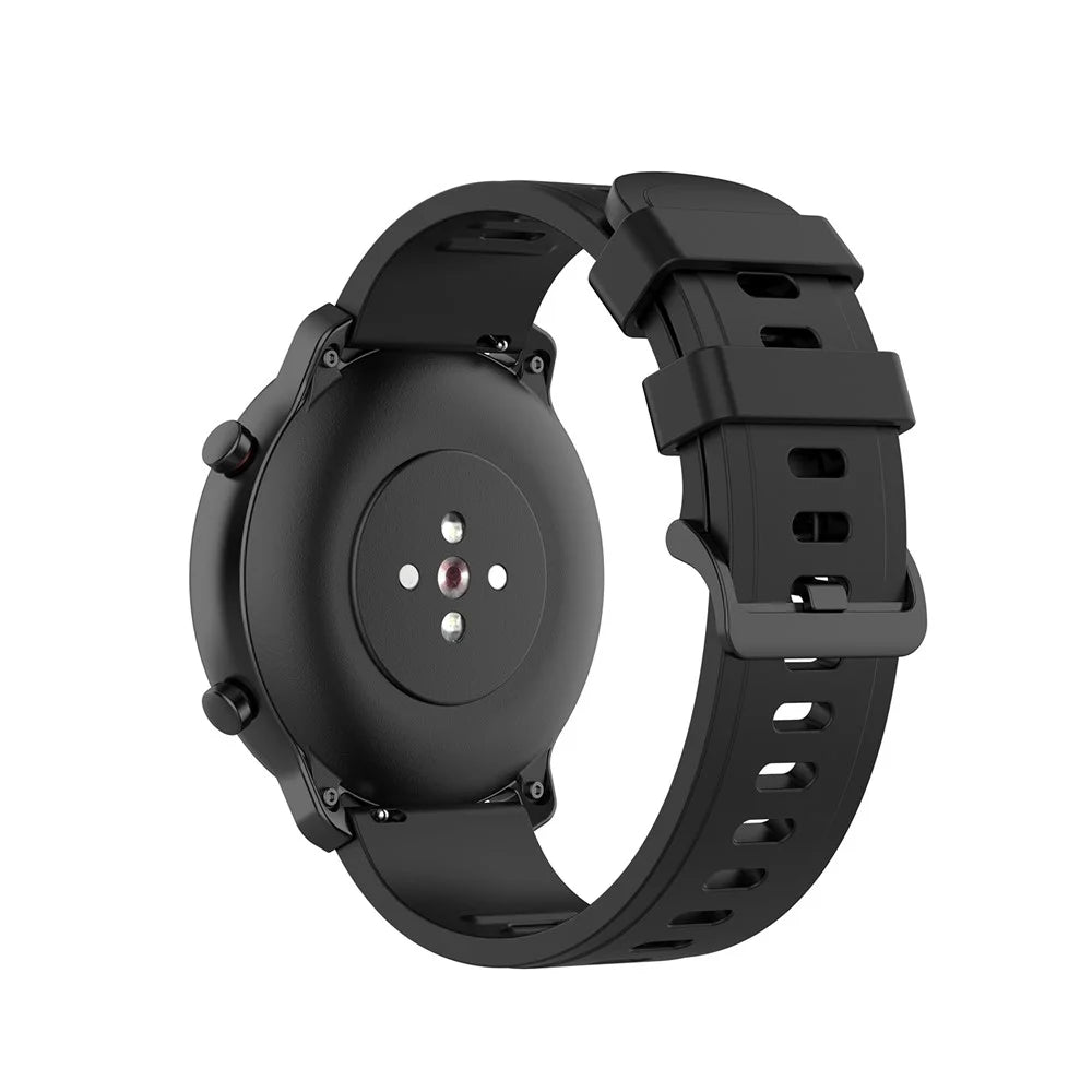 22mm Soft Watch Silicone Replacement Strap 22mm for Huami Amazfit GTR 47mm/Amazfit Pace - Black - 3