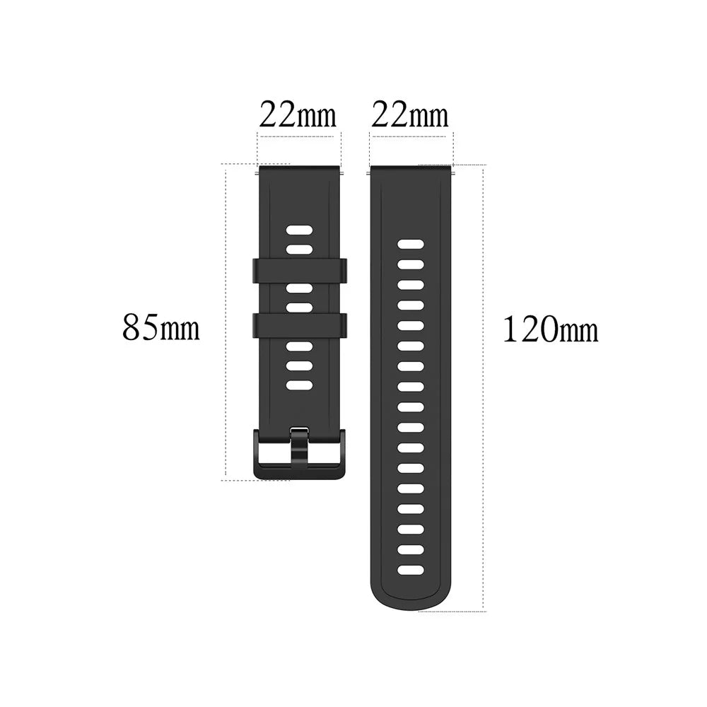 22mm Soft Watch Silicone Replacement Strap 22mm for Huami Amazfit GTR 47mm/Amazfit Pace - Black - 6